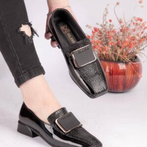 کفش کالج مشکی زنانه کد 285